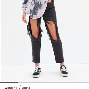 PacSun Distressed black Ultra High Waisted Slim Fit Jeans
